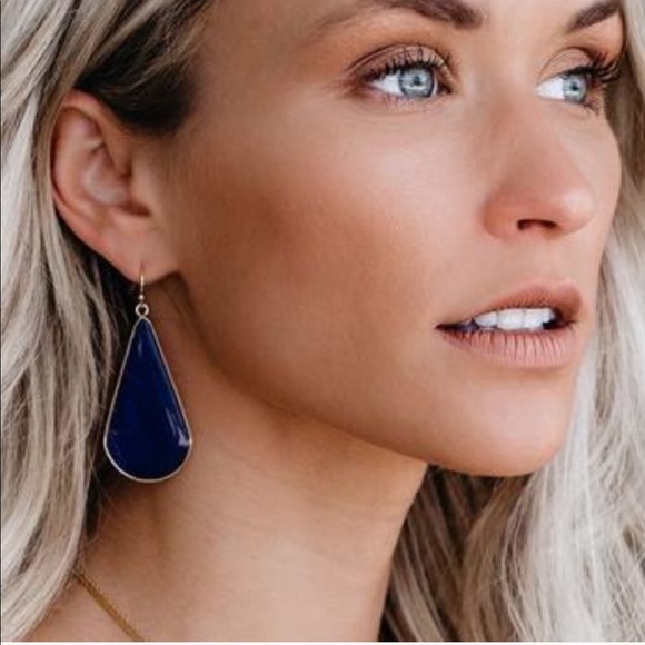 VICI Moon Teardrop Earrings in Cobalt blue - Picture 6 of 7